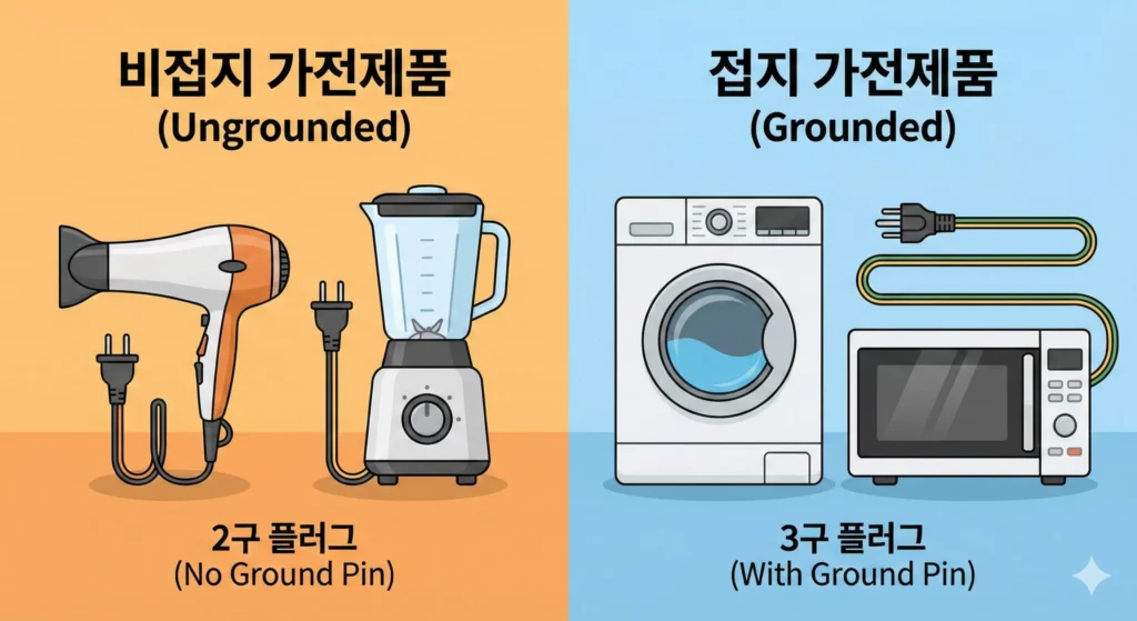 비접지 가전제품 접지 가전제품