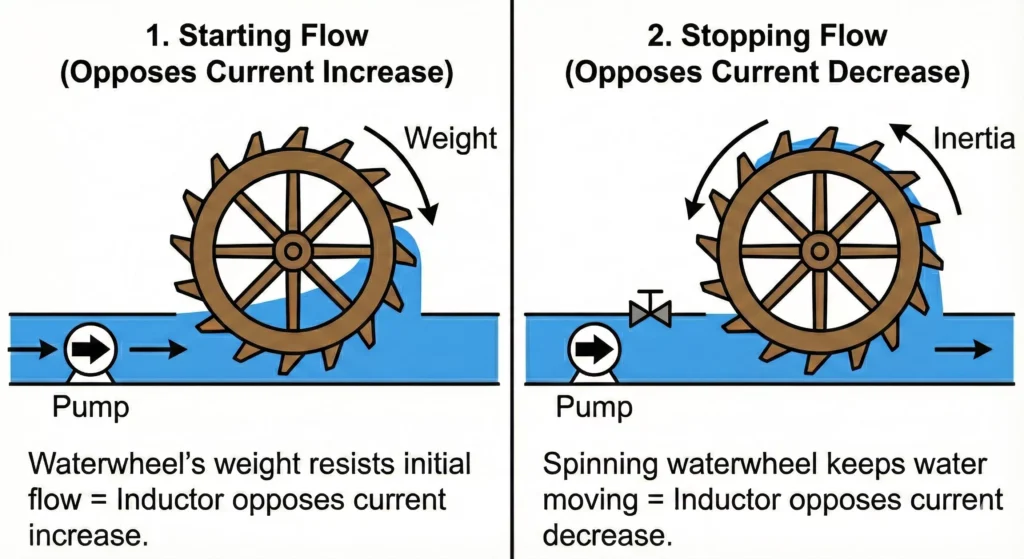 초기 전류의 흐름을 방해하는 인덕턴스