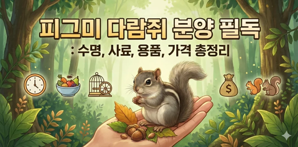 2026년 피그미 다람쥐 분양 전 필독! 수명, 사료, 용품, 가격, 종류 총정리