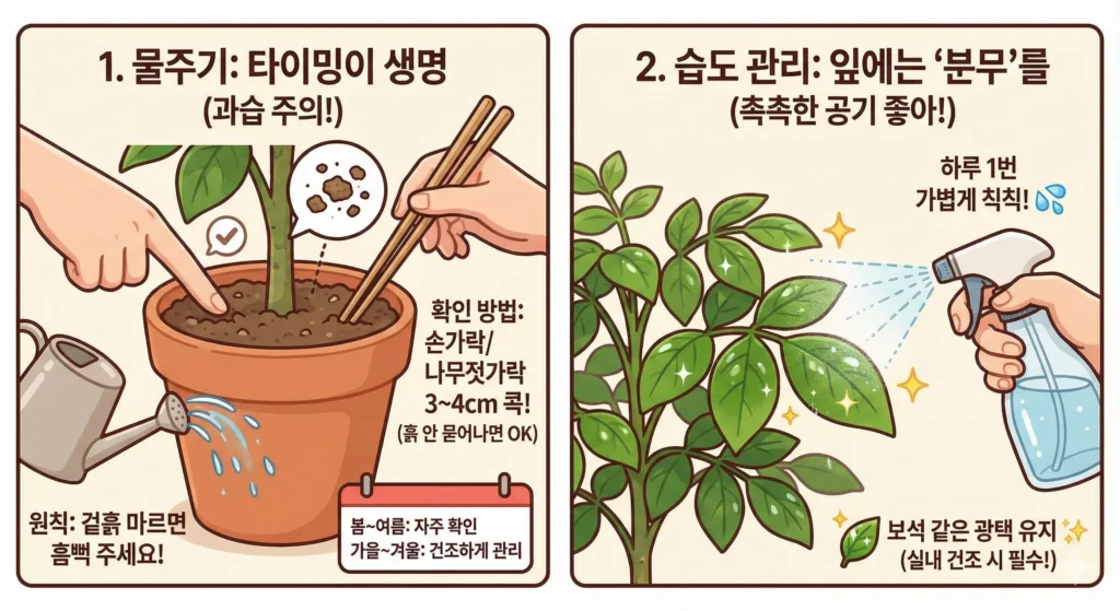 녹보수 물주기