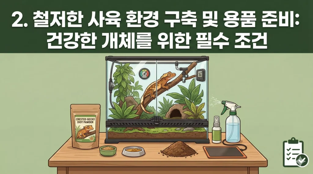 2.크레스티드 게코 철저한 사육환경 구축
