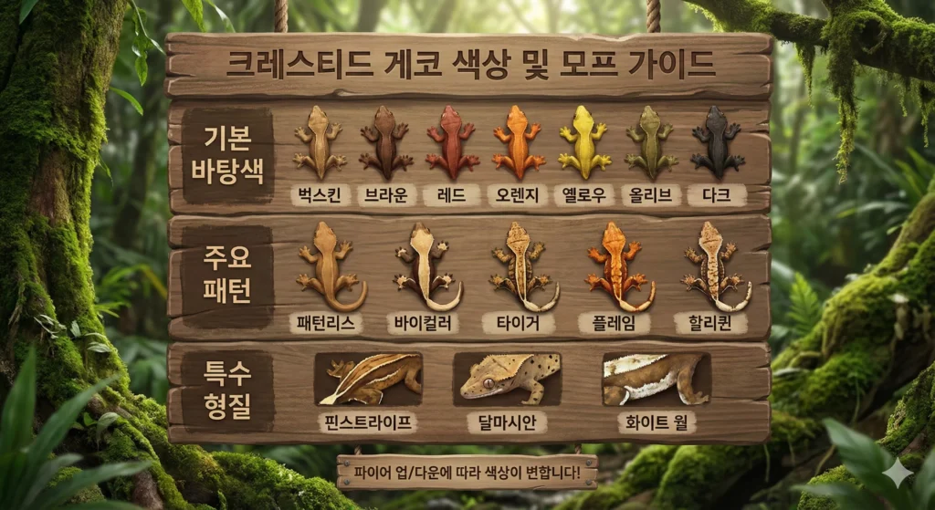 크레스티드 게코 색상 및 모프 가이드