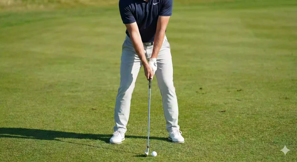 역삼각형 어드레스 시 어깨 양팔 은 역삼각형 형태